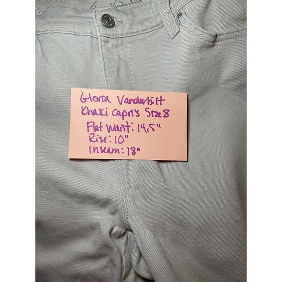 Gloria Vanderbilt Capri Pants Silver Button Accent Cropped Jeans Size 12 - Picture 10 of 10